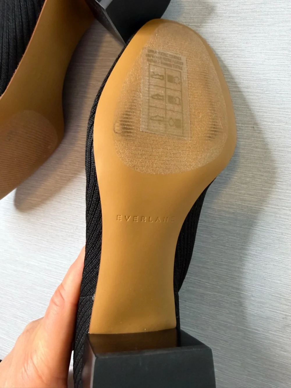 Everlane The Glove Boot Rib Knit Ankle Sock Boots Size 8 Black ReKnit Block Heel